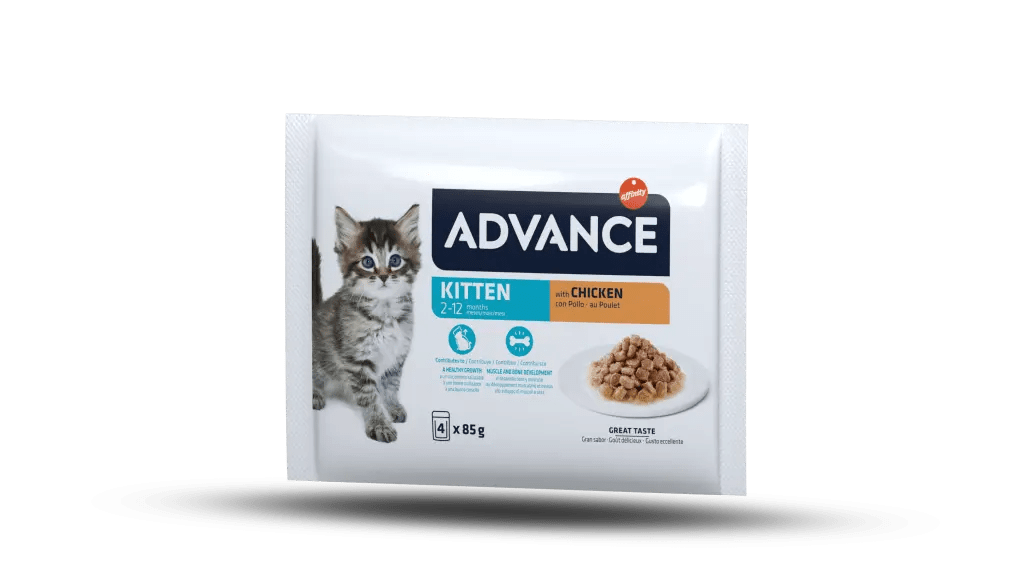 Comida Humeda Advance Gato Kitten 4 Unidades