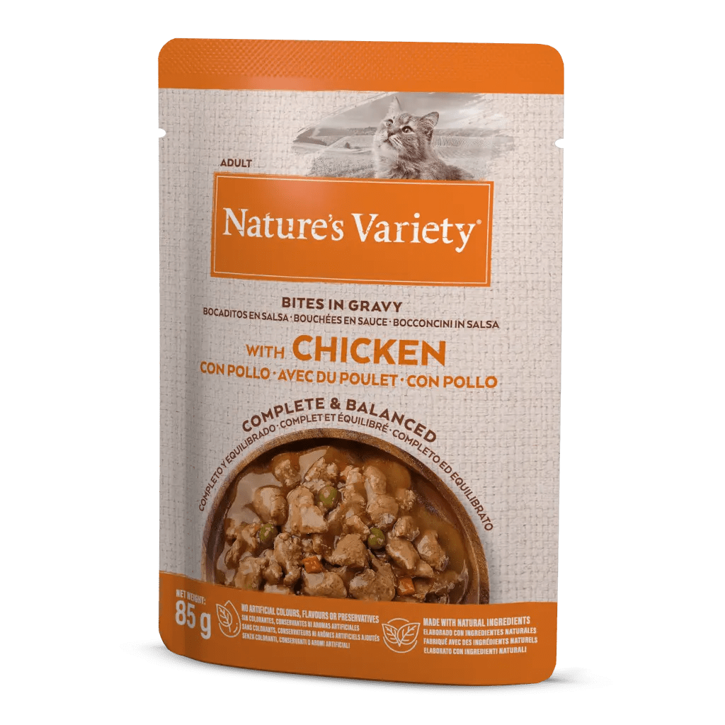 Comida Humeda Nature's Variety Bocaditos en Salsa de Pollo 85gr