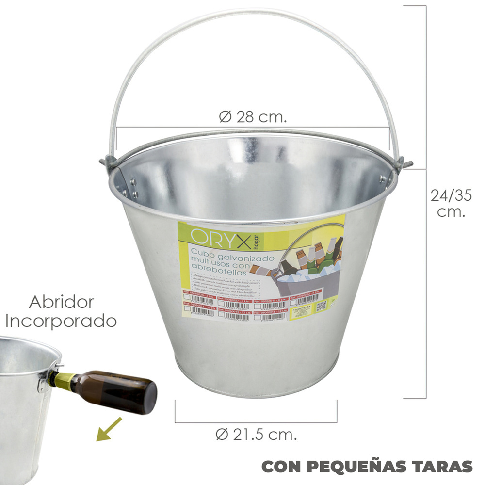 Cubo Zinc Metal Galvanizado Multiusos 10 Litros