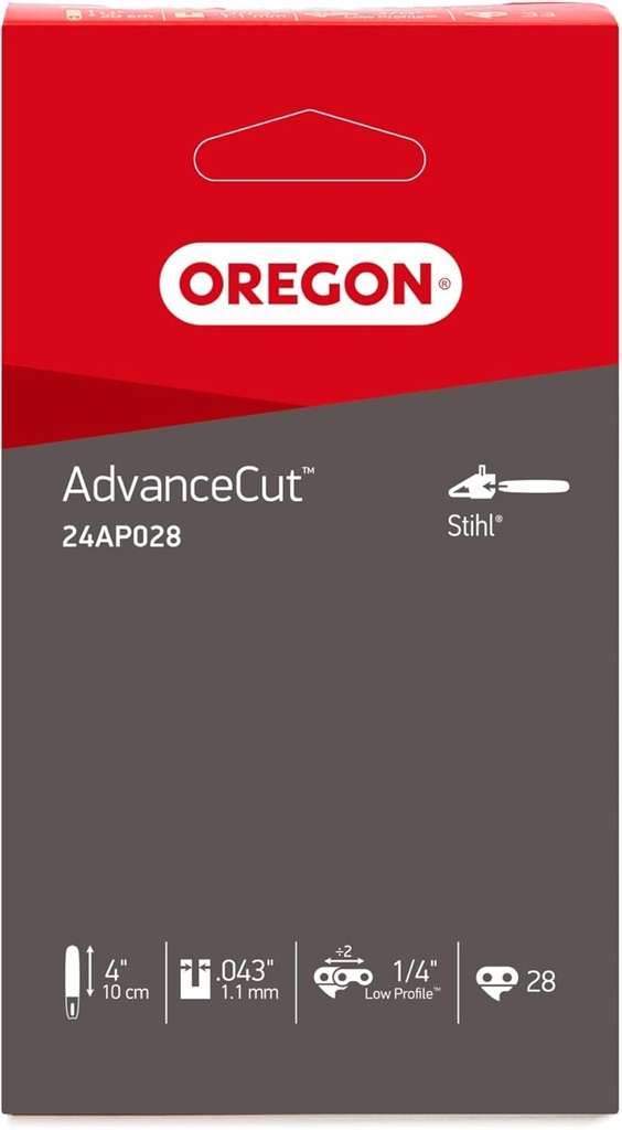 Cadena de Motosierra Compatible con Stihl GTA26 para Espada de 14 Pulgadas (10cm), Paso 1/4" de Bajo Perfil, 28 Eslabones, Calibre 1.1mm