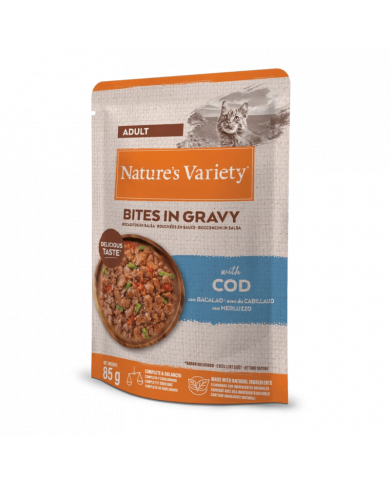 Nature´s Variety Bocaditos En Salsa para Gatos con Bacalao