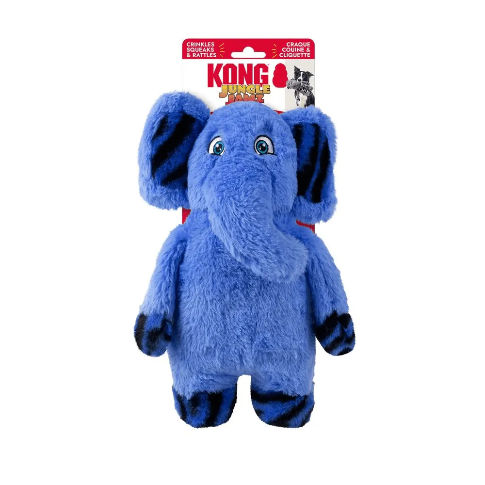 KONG Jungle Jamz Elefante 30x35 cm - Peluche con Sonido para Perro